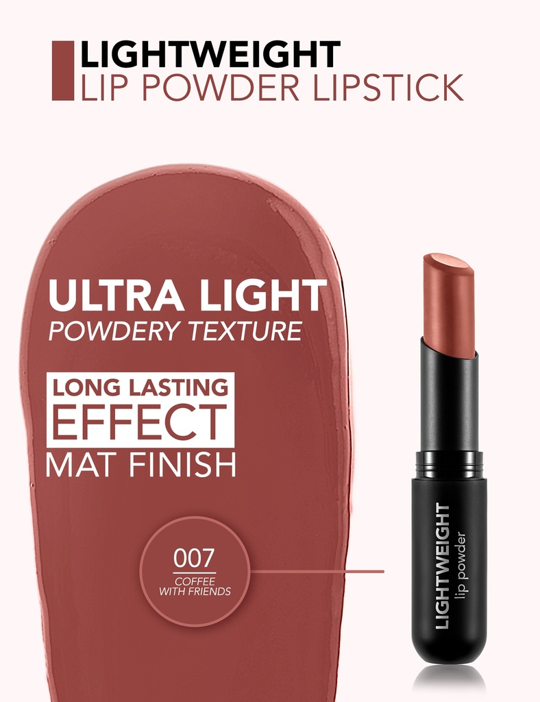 Flormar Lightweight Lip Powder Lipstick 007 Coffee With Friends