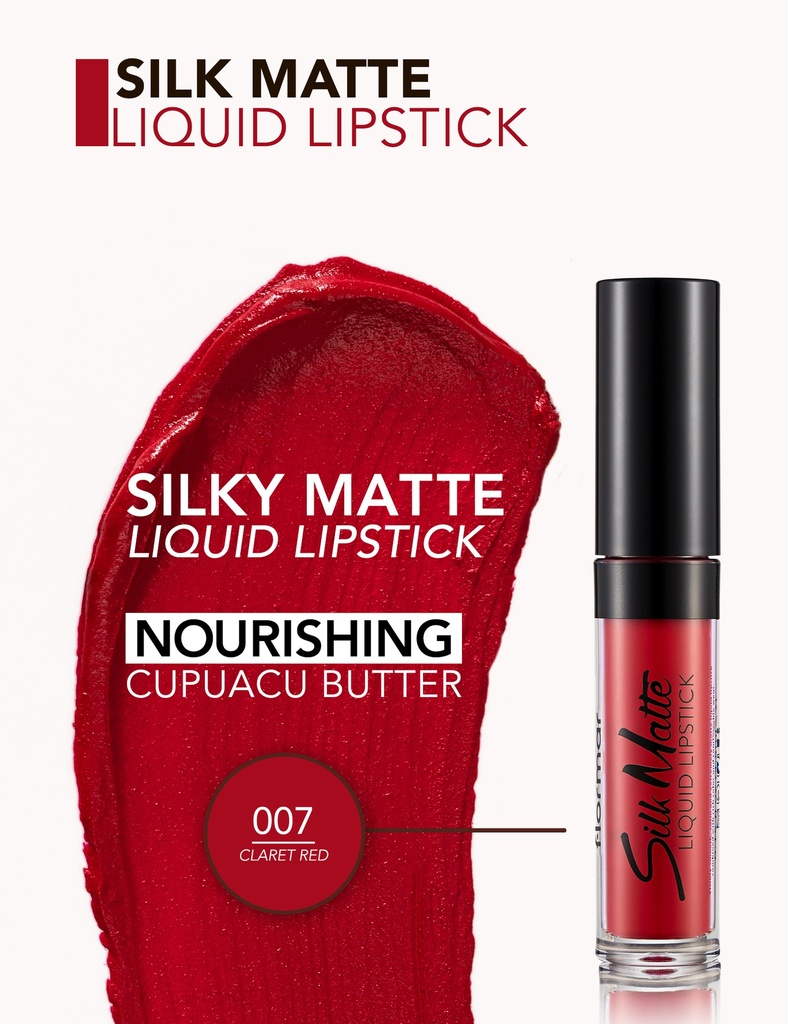 Flormar Silk Matte Liquid Lipstick 007 Claret Red