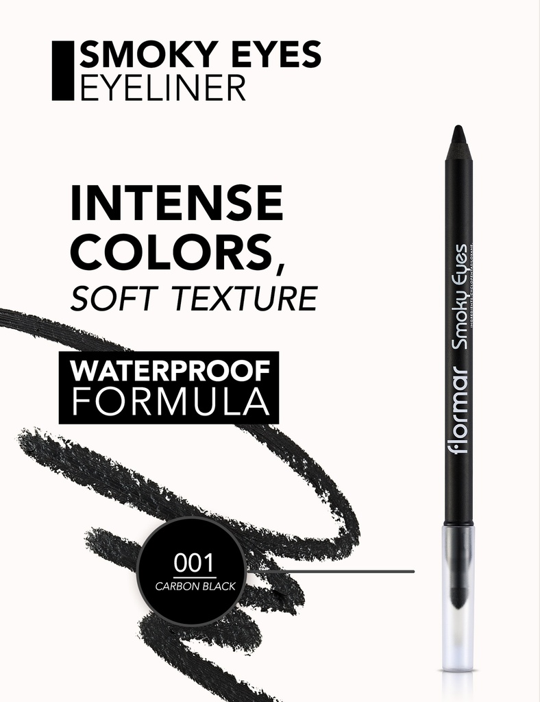 Flormar Smokey Eyes Carbon Black Waterproof Eyeliner 001