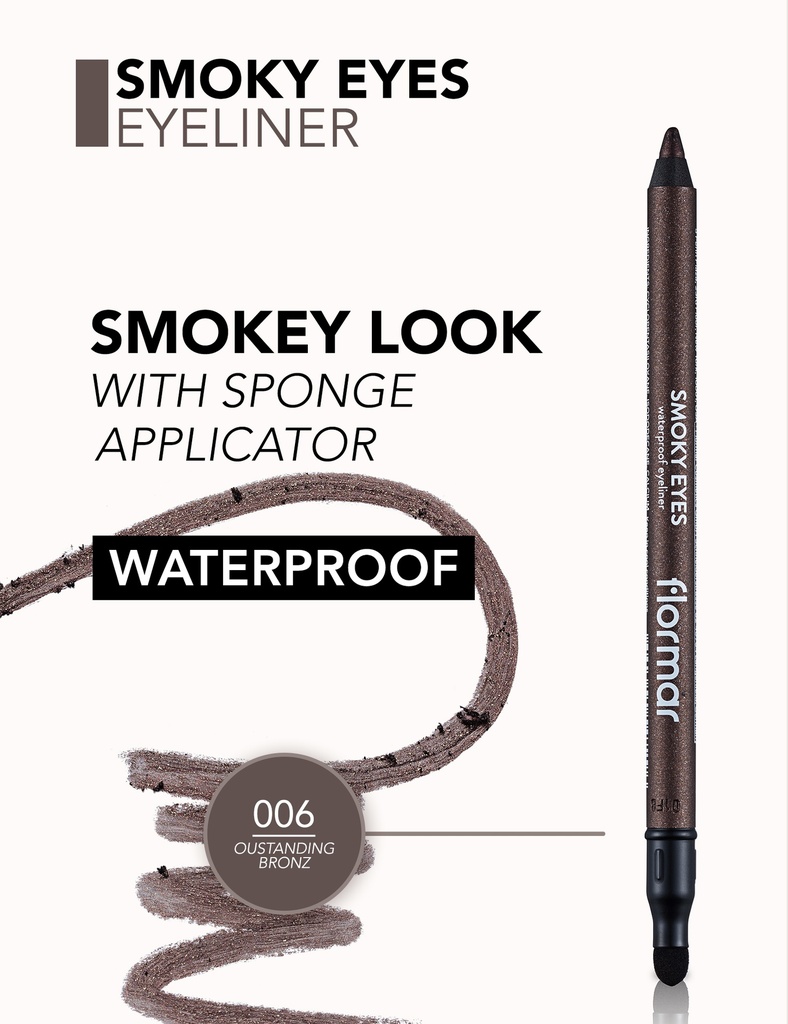 Flormar Smoky Eyes Outstanding Bronze Waterproof Eyeliner 006