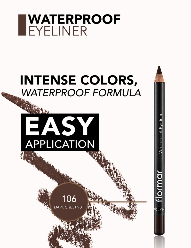 Flormar Waterproof Eyeliner 106 Dark Chestnut