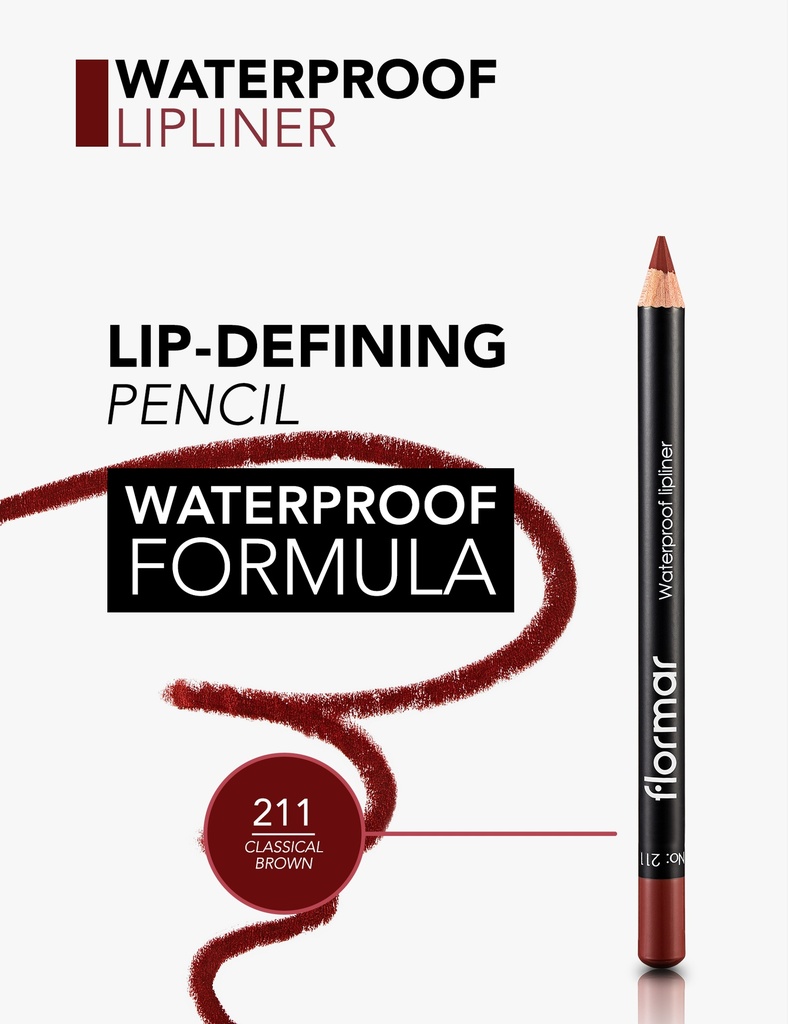 Flormar Waterproof Lipliner 211 Classical Brown