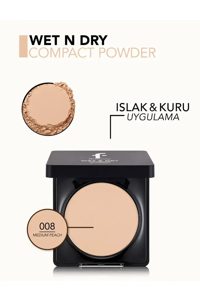 Flormar Wet & Dry Compact Powder 008 Medium Peach