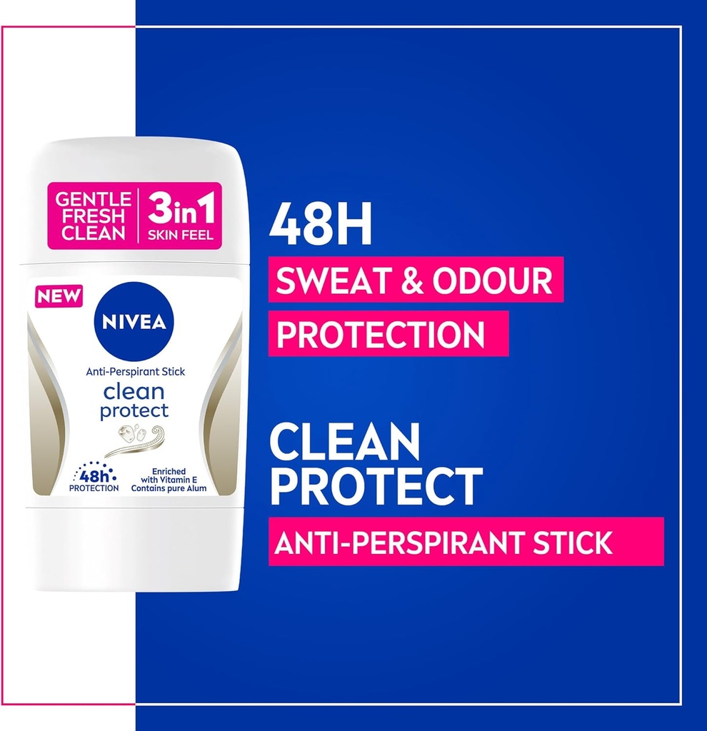 Nivea Deo- Stick Clean Protect With Pure Alum 50ml