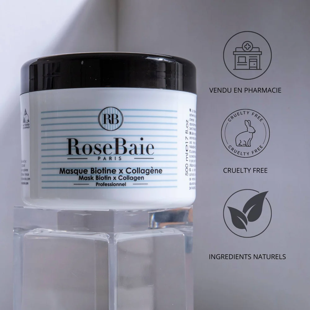 Rose Baie Masque Biotine & Collagène 500ml