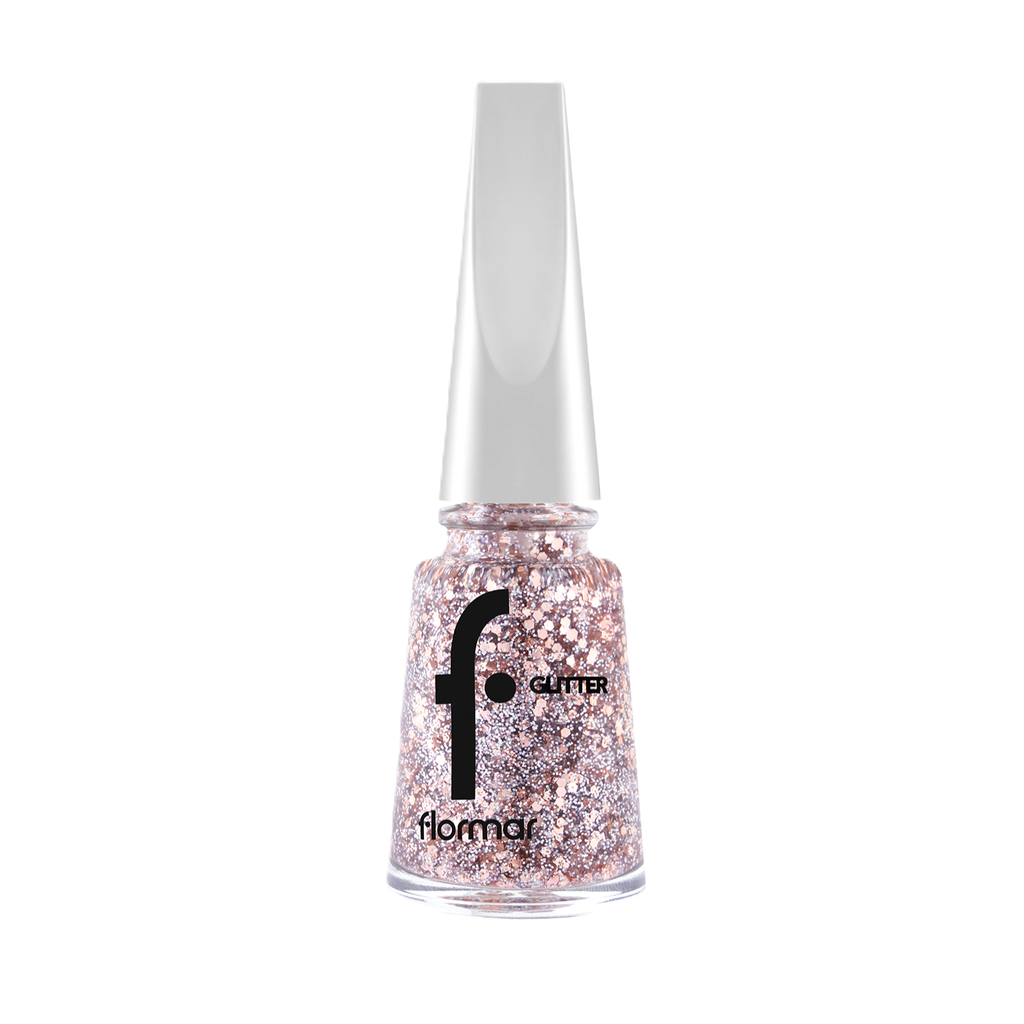 Flormar Nail Glitter 02 Pink Silver