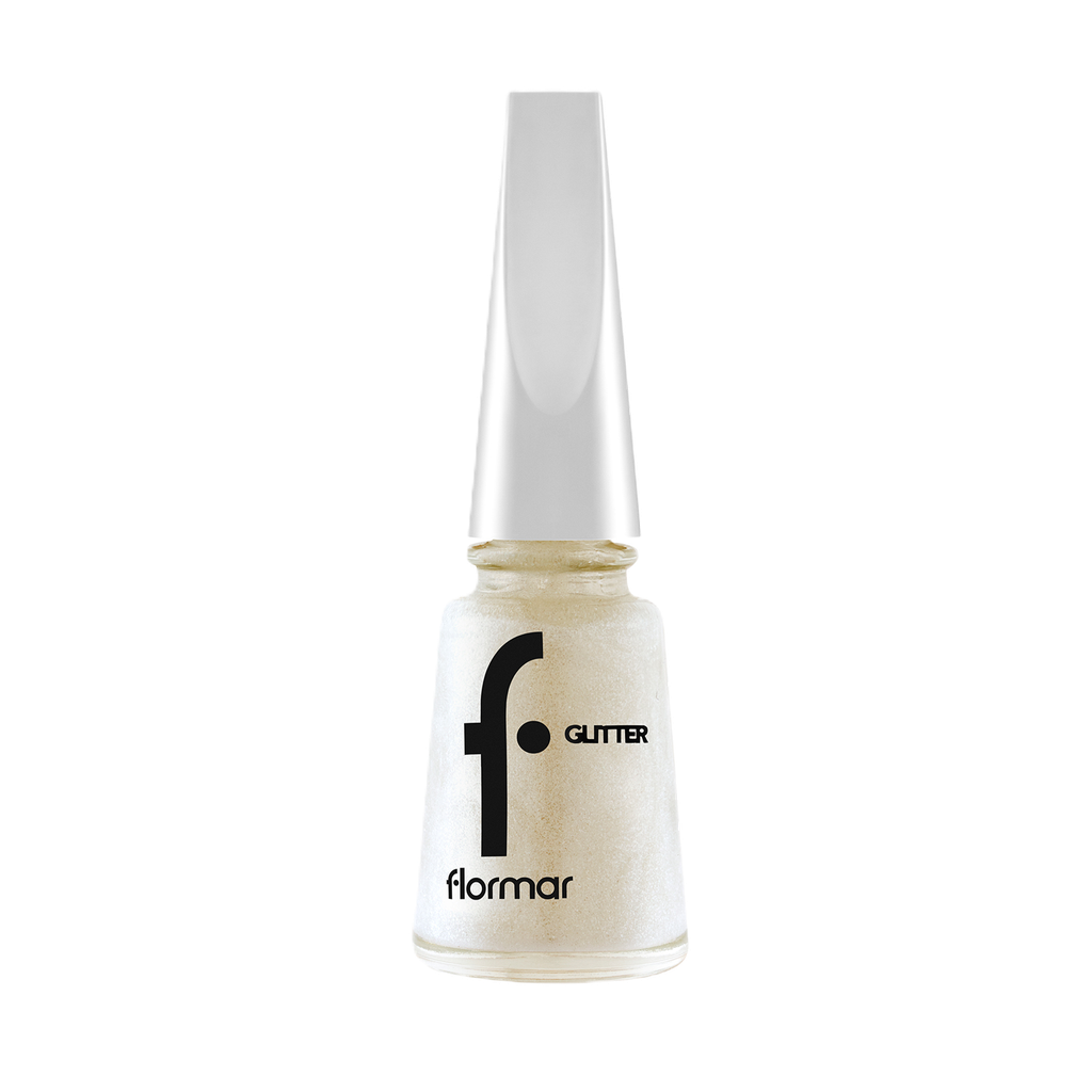 Flormar Nail Glitter 12 White Pearl