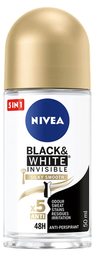 [83784] Nivea Deo- Rollon Silky Black & White 50ml