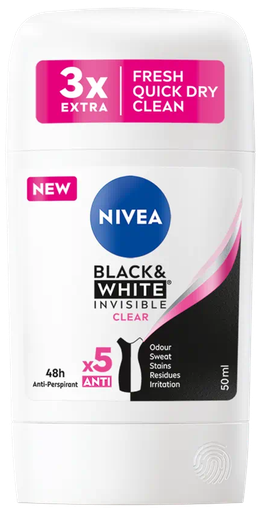 [84153] Nivea Deo- Stick Black & White Clear Women 50ml